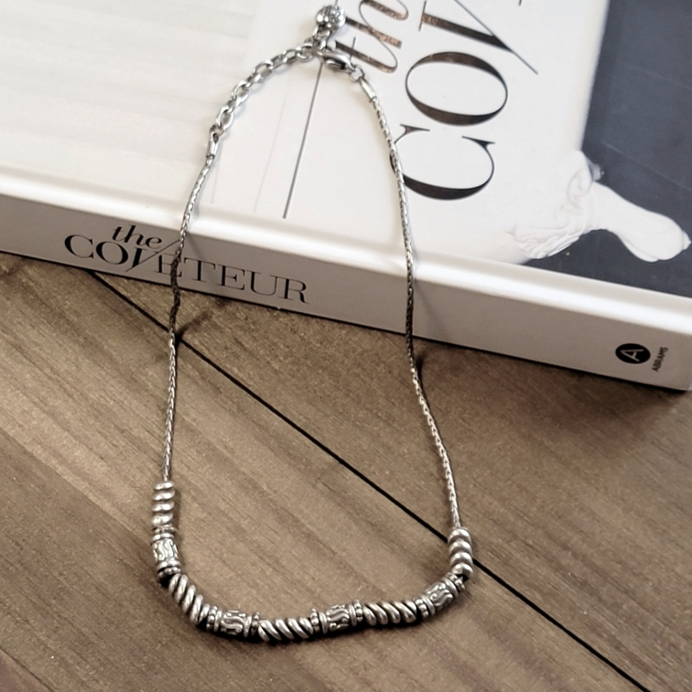 Final Price-Sterling Silver Beaded Necklace - Silver